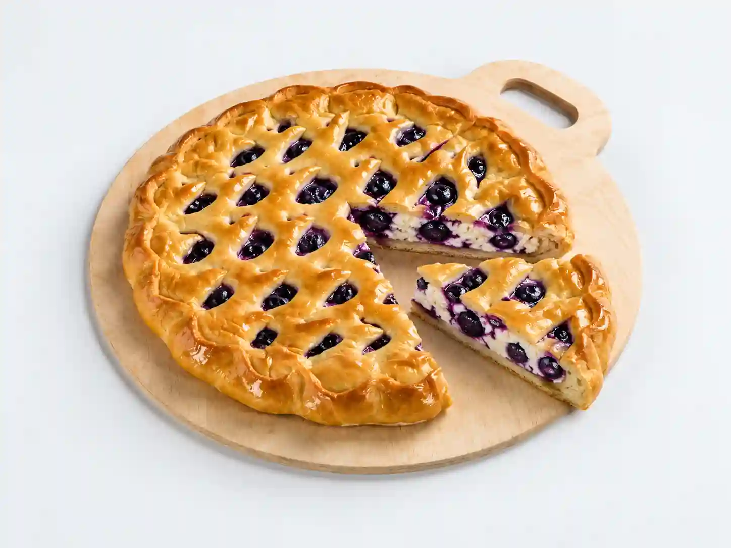 Пирог с творогом и черникой, 1 кг